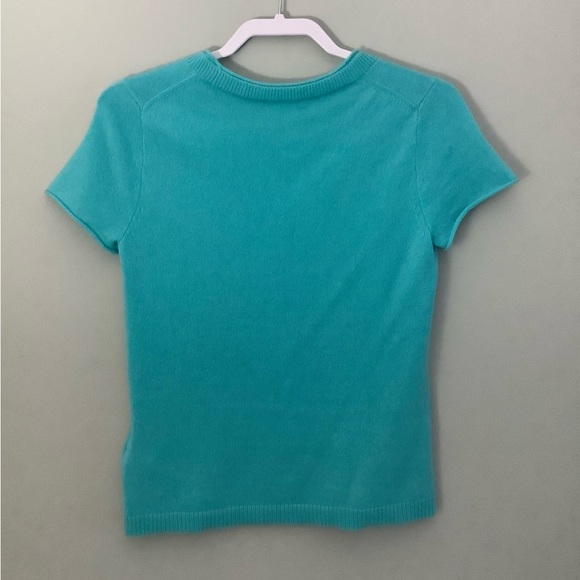 J CREW Turquoise Cashmere Relaxed T-Shirt Size S - Picture 6 of 8
